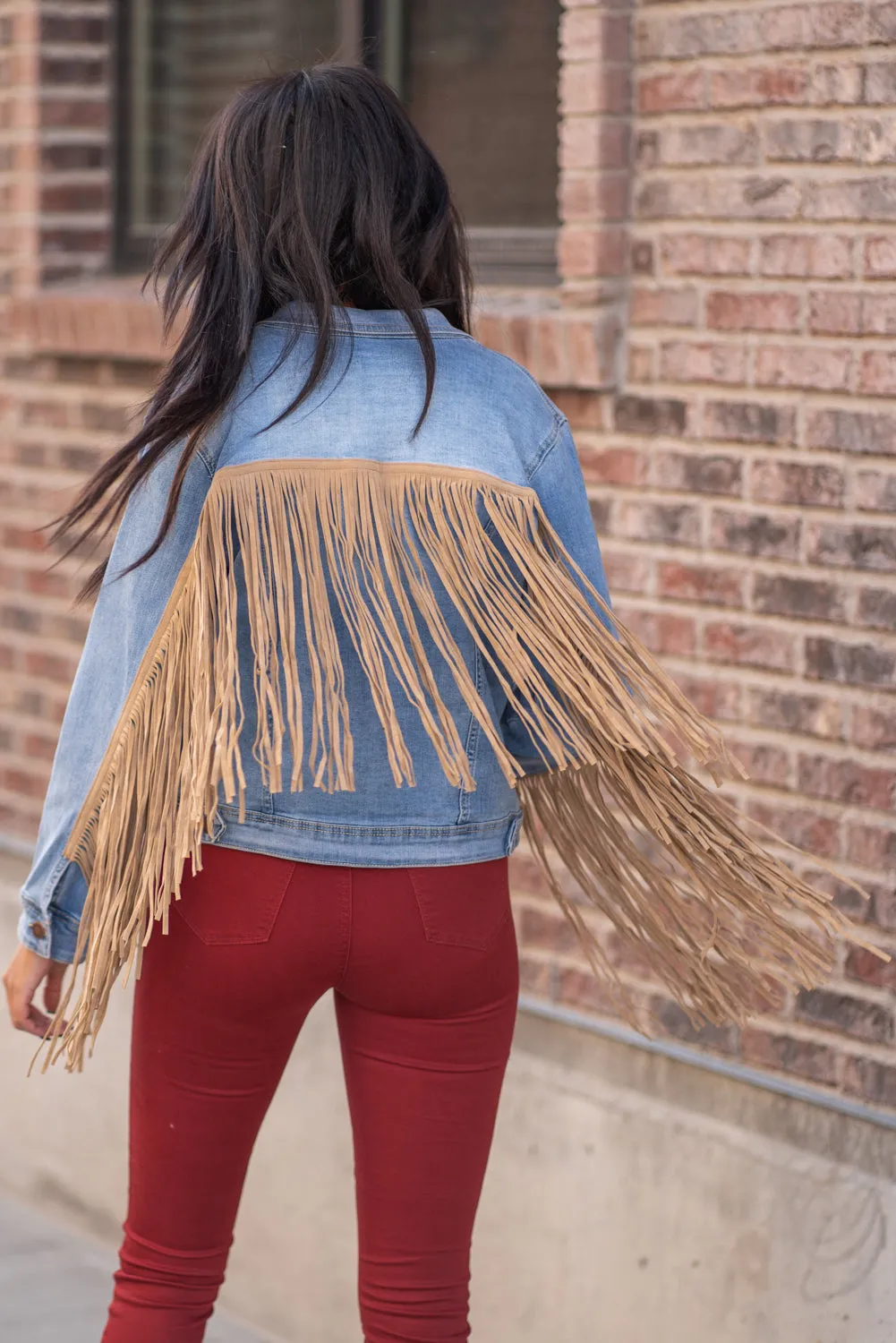 So Fun - Fringe Denim Jacket