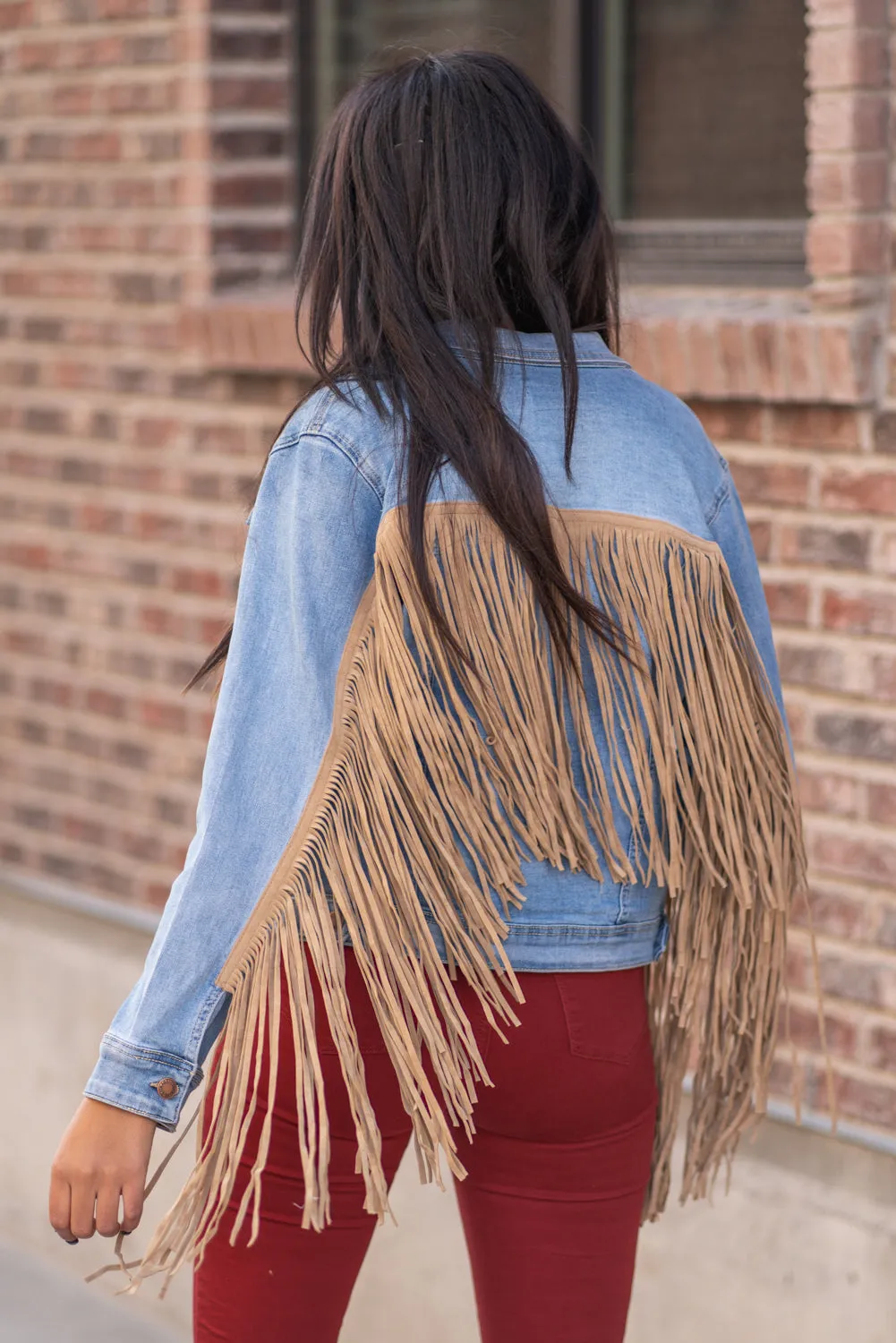 So Fun - Fringe Denim Jacket