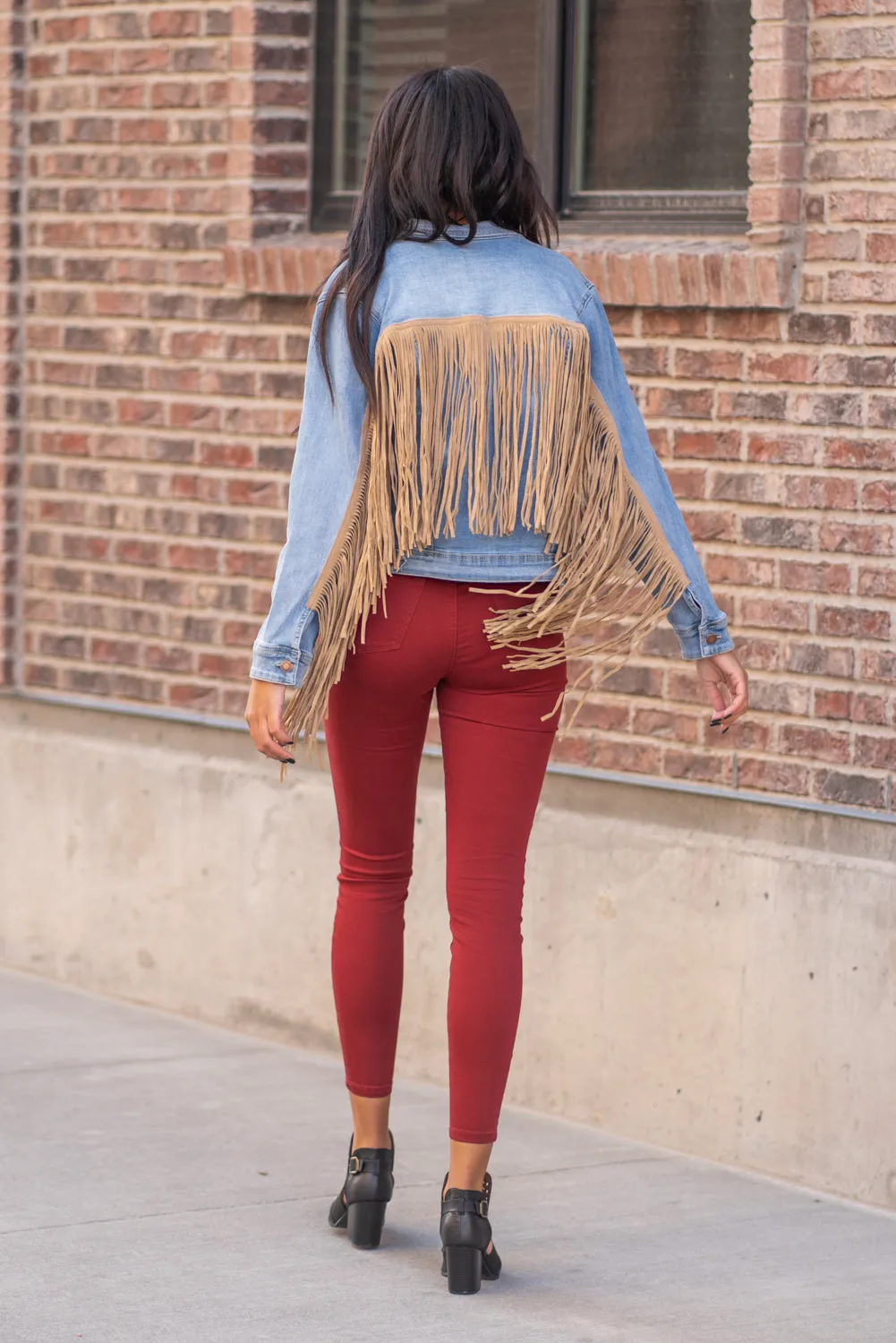So Fun - Fringe Denim Jacket