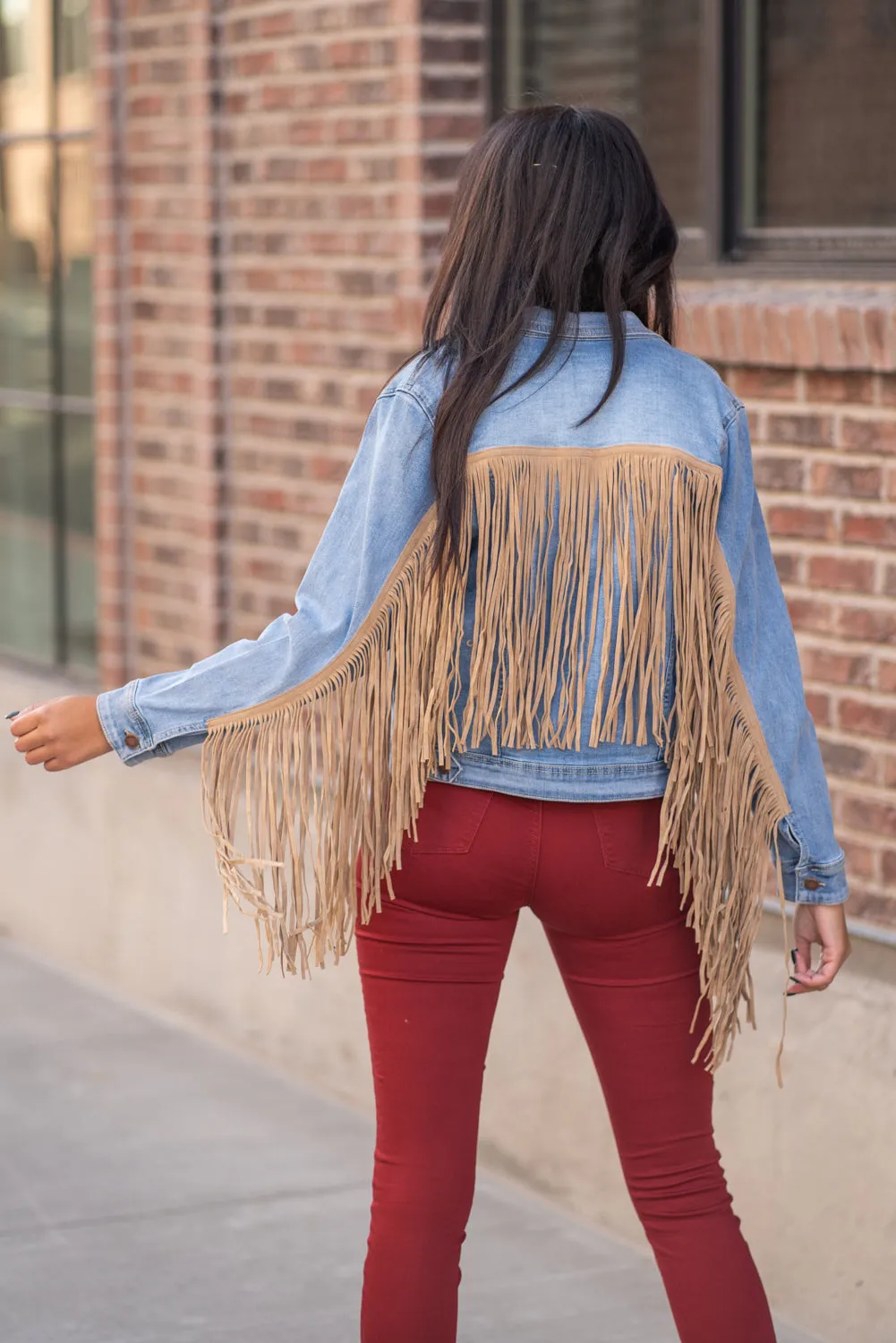 So Fun - Fringe Denim Jacket
