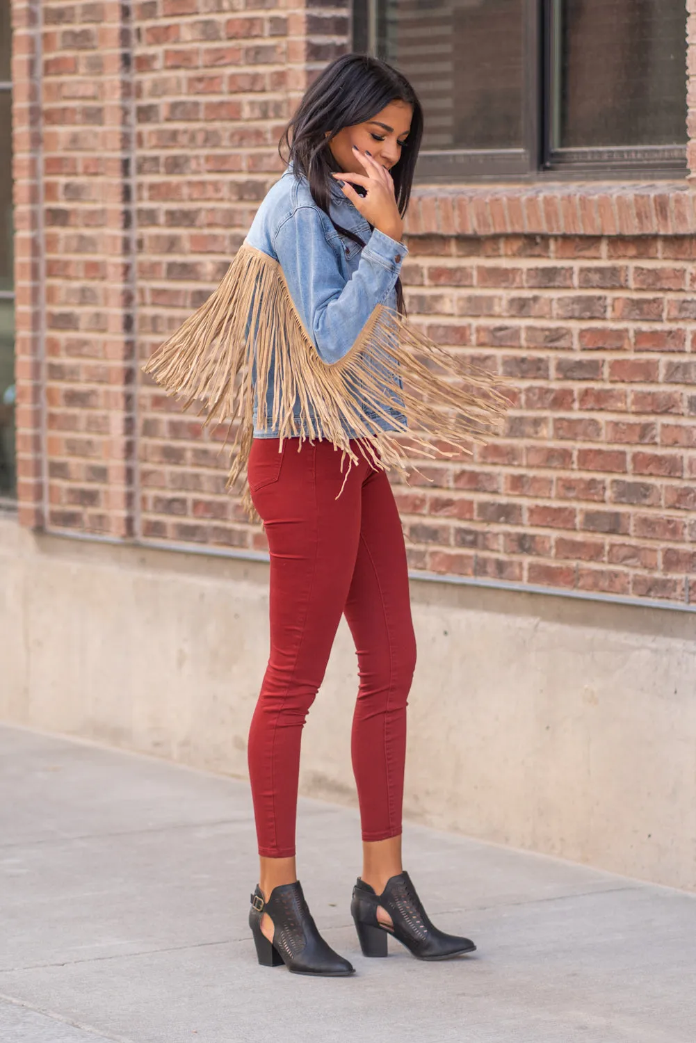 So Fun - Fringe Denim Jacket