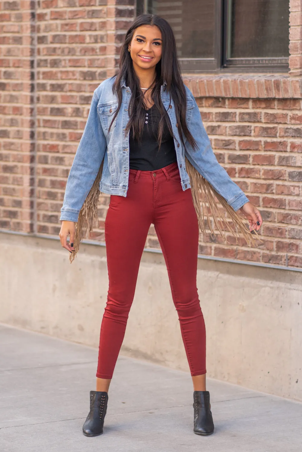 So Fun - Fringe Denim Jacket