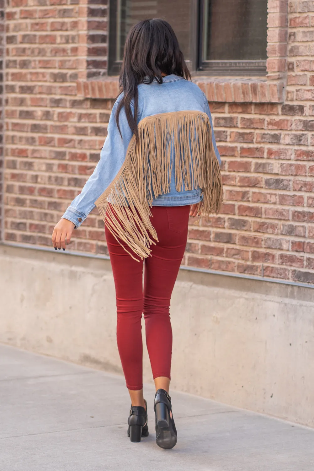 So Fun - Fringe Denim Jacket