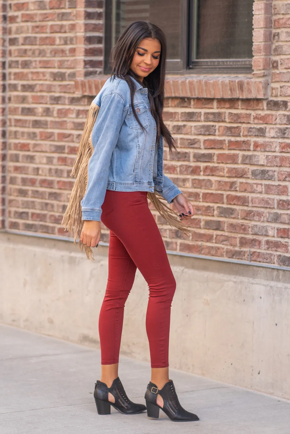 So Fun - Fringe Denim Jacket