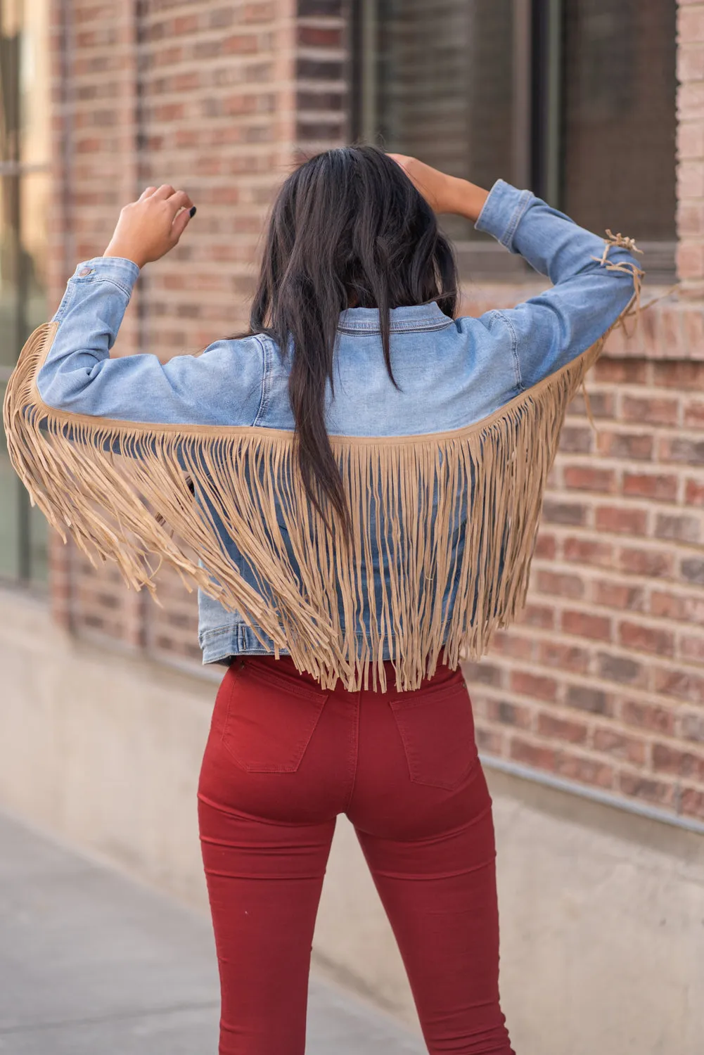 So Fun - Fringe Denim Jacket