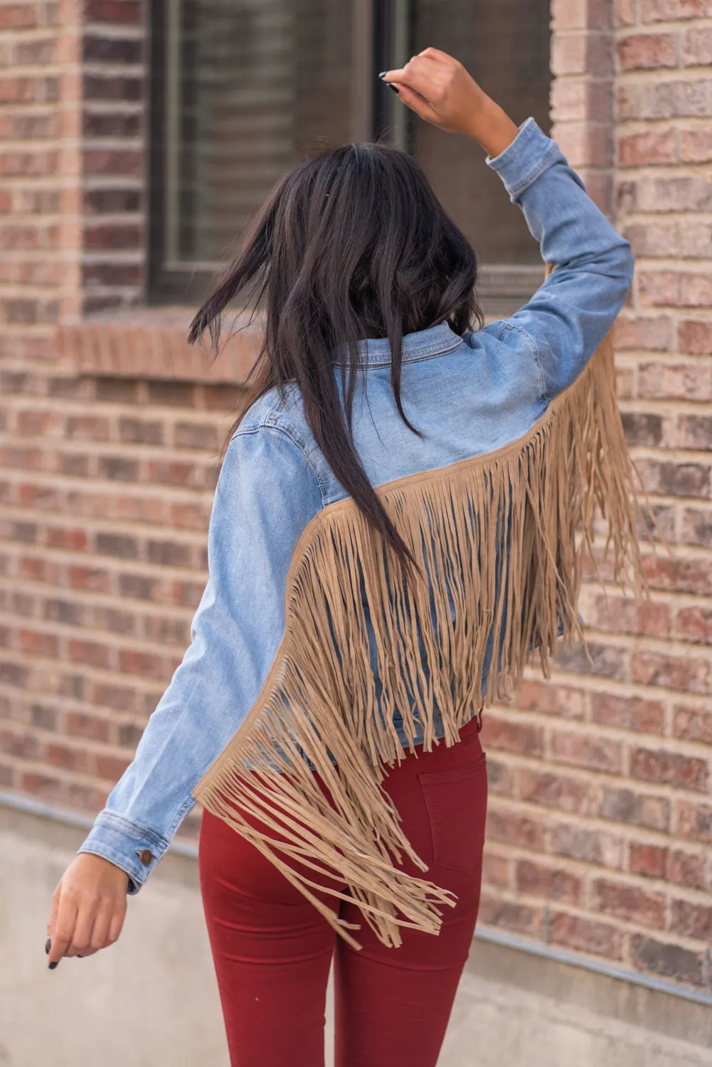 So Fun - Fringe Denim Jacket
