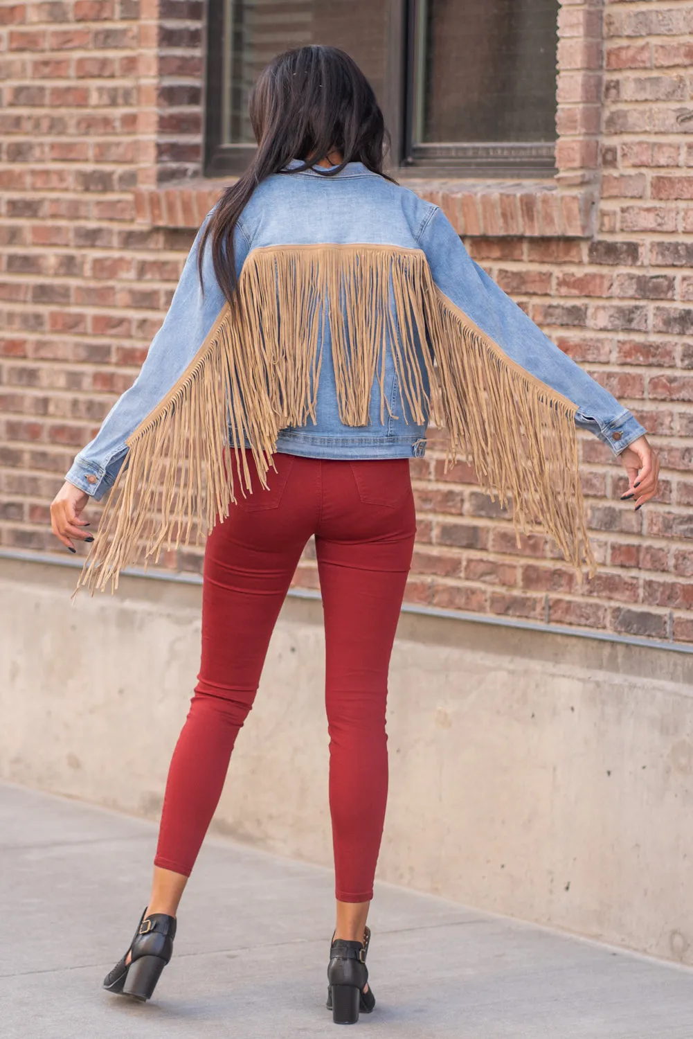 So Fun - Fringe Denim Jacket
