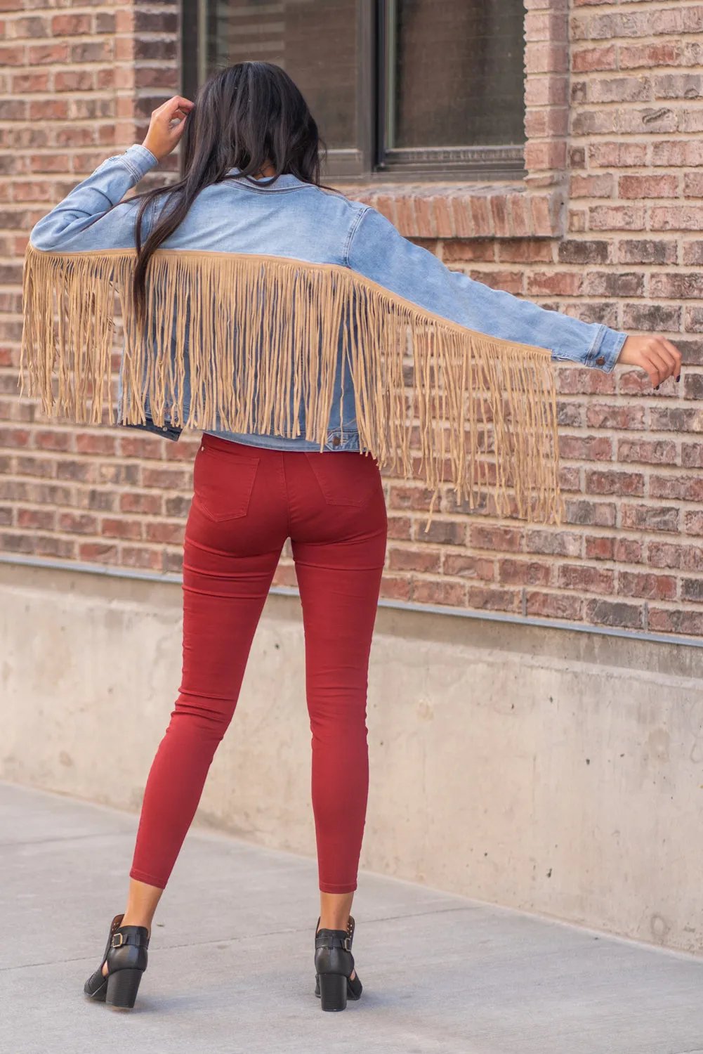 So Fun - Fringe Denim Jacket