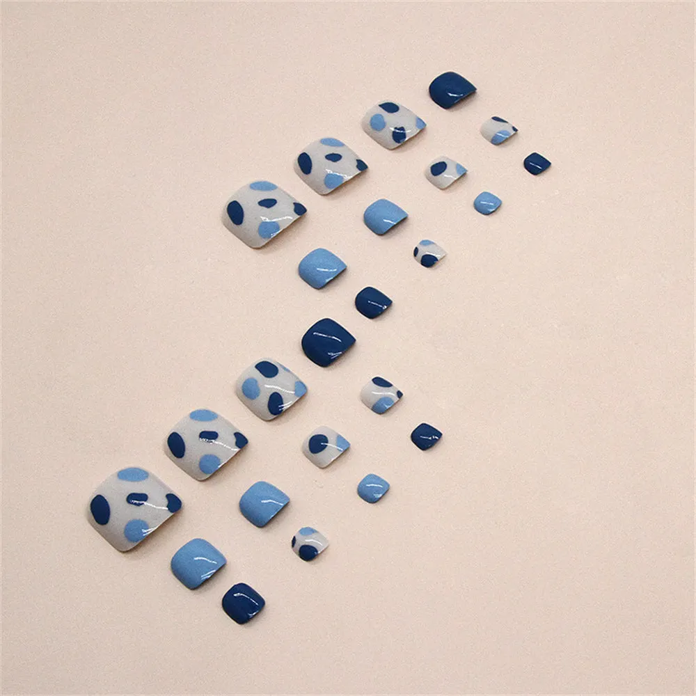 Square Toe Blue cute graffiti