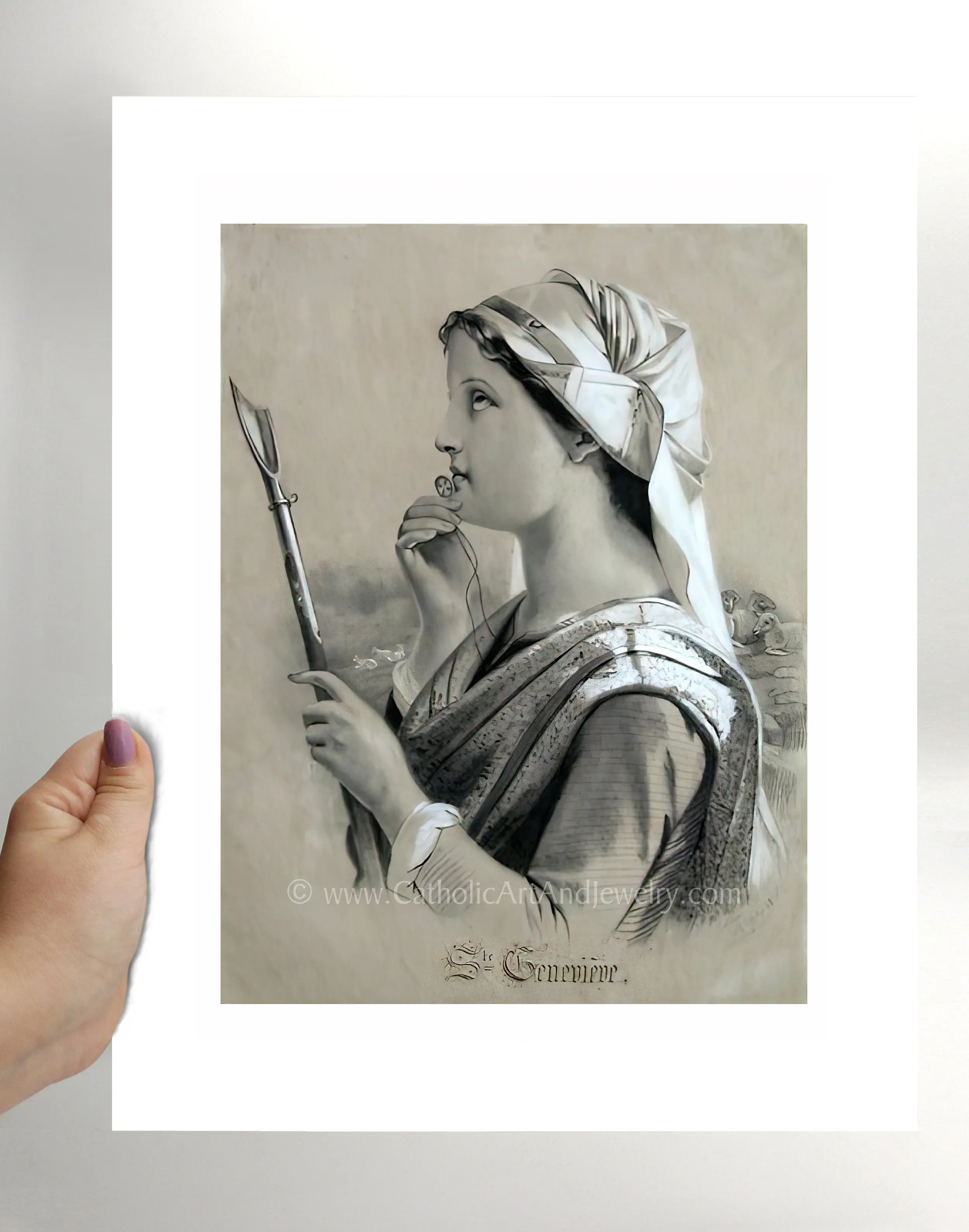 St. Genevieve by Céline Martin, sister of Therese of Lisieux – 3 sizes – Catholic Art Print