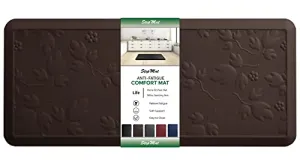 StepMat Anti Fatigue Mat 3/4 Inch Thick 3D Massage Kitchen Mats for Floor Comfort Mat Cushioned Memory Foam Standing Desk Mat for Home & Office - Durable - Waterproof - Non-Slip (17" X 39" Brown)