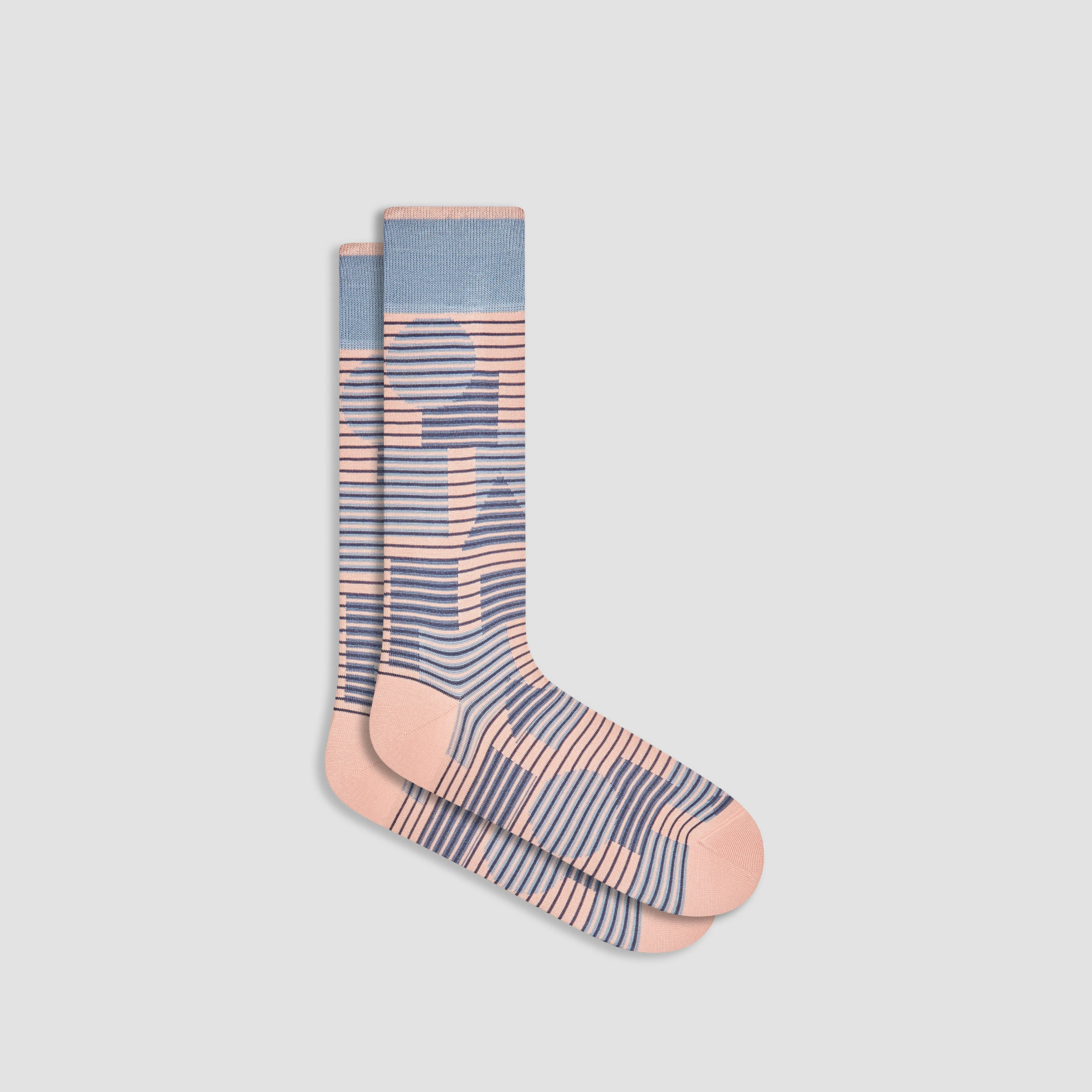 Striped Geometrical Mid-Calf Socks