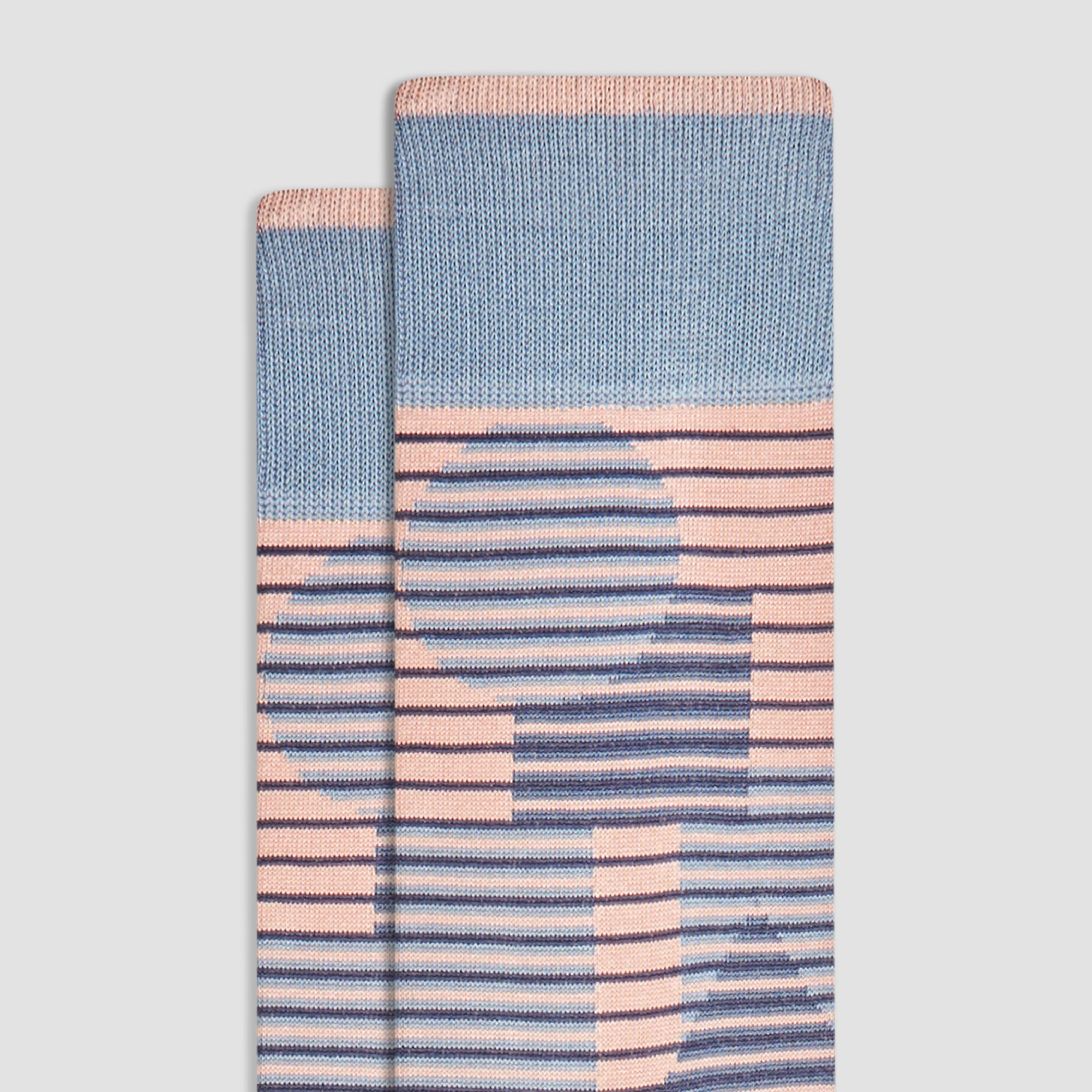 Striped Geometrical Mid-Calf Socks
