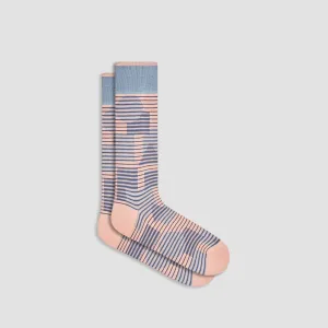 Striped Geometrical Mid-Calf Socks