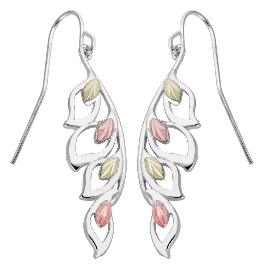 Stylish - Sterling Silver Black Hills Gold Earrings