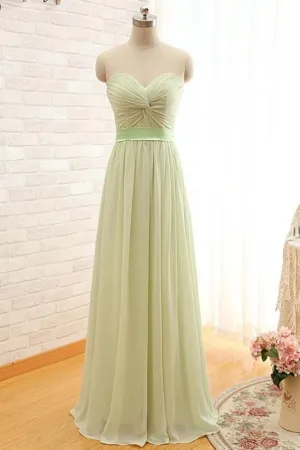 Sweetheart Floor Length Prom Chiffon Dresses With Rushed  PG 231