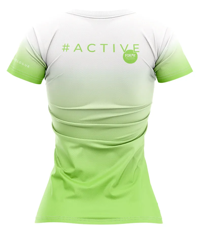 T-shirt  de sport dégradé Blanc à Lime - Forme Active
