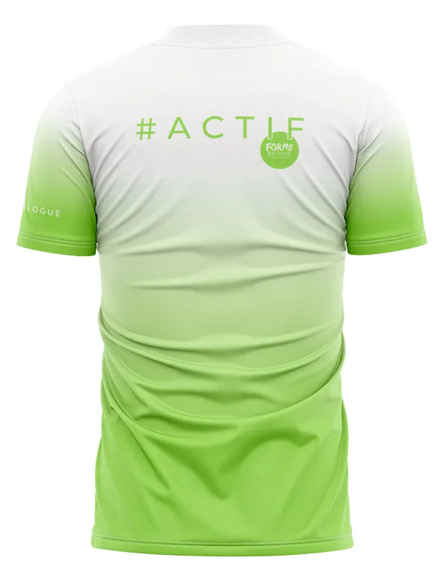 T-shirt  de sport dégradé Blanc à Lime - Forme Active