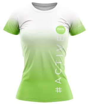 T-shirt  de sport dégradé Blanc à Lime - Forme Active
