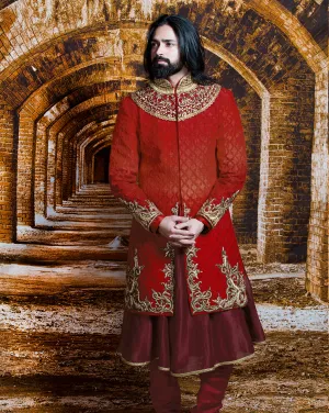 The Red Maharaja Sherwani
