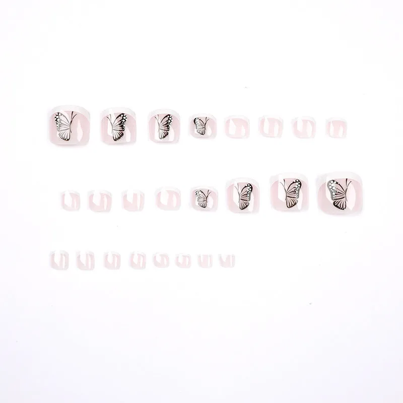 Toe nail french butterfly