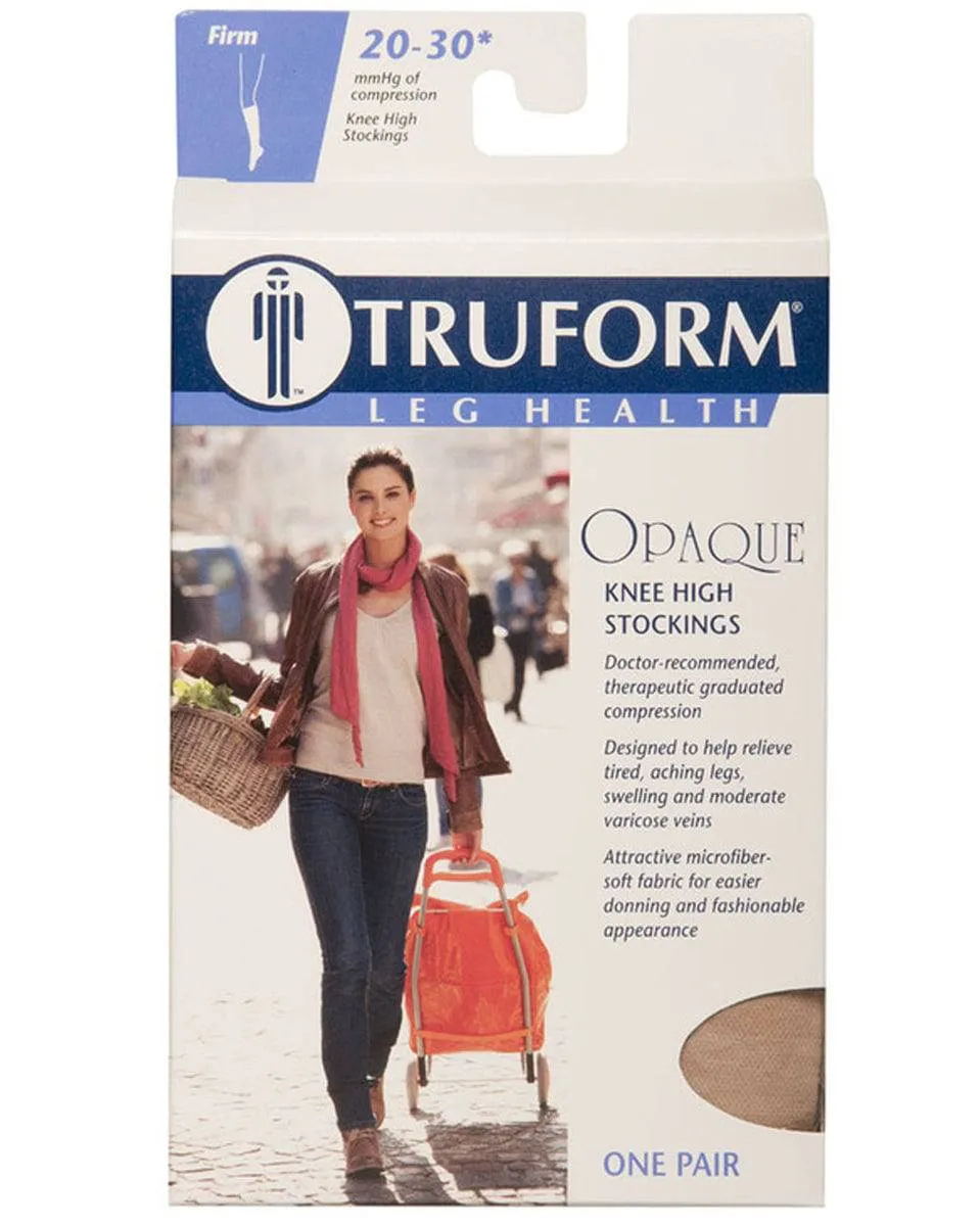 TRUFORM Women's Opaque Knee High Open Toe 20-30