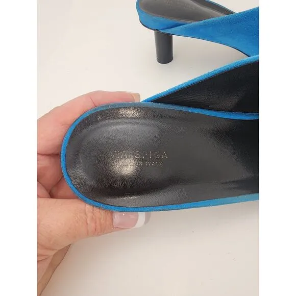 VIA SPIGA Mule Womens 9 Freya Pointed Toe Asymmetrical instep colorful fairy