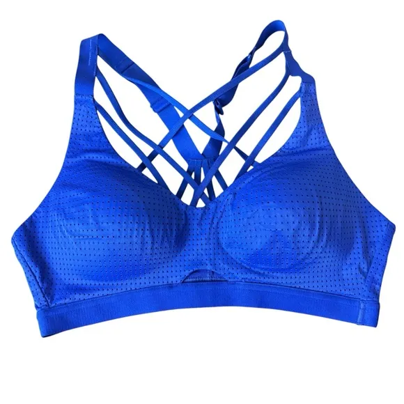 Victoria's Secret Sport Strappy Sports Bras Bundle of 3 Size 36B Black Blue Red