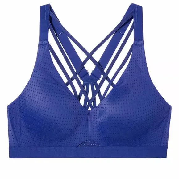 Victoria's Secret Sport Strappy Sports Bras Bundle of 3 Size 36B Black Blue Red