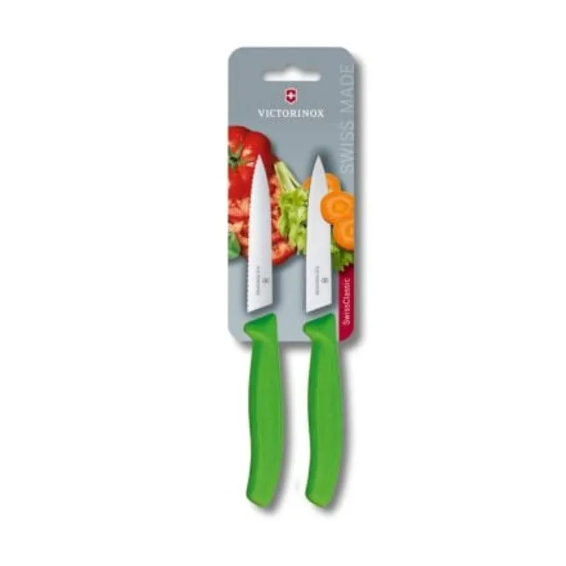 Victorinox Swiss Classic 2 Piece Paring Knife Set Green - 10cm V6.7796.L4B
