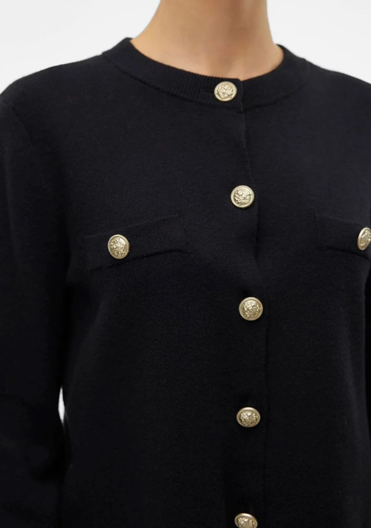 VM Saba Short LS Gold Button Cardigan