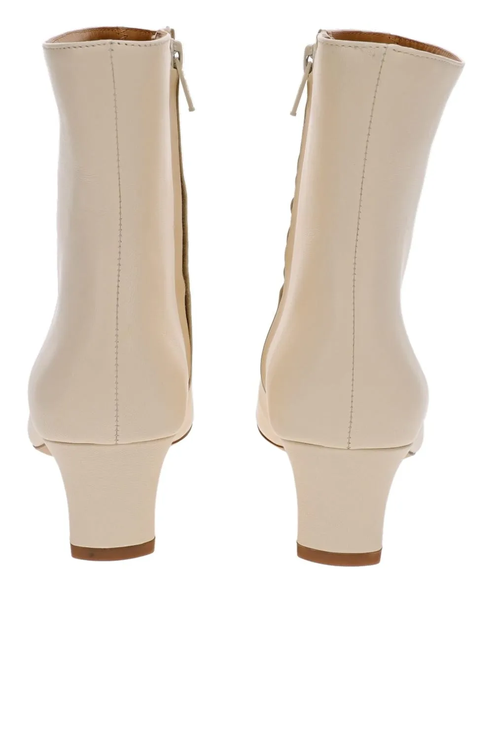 Wally Cream Leather Ankle Boot