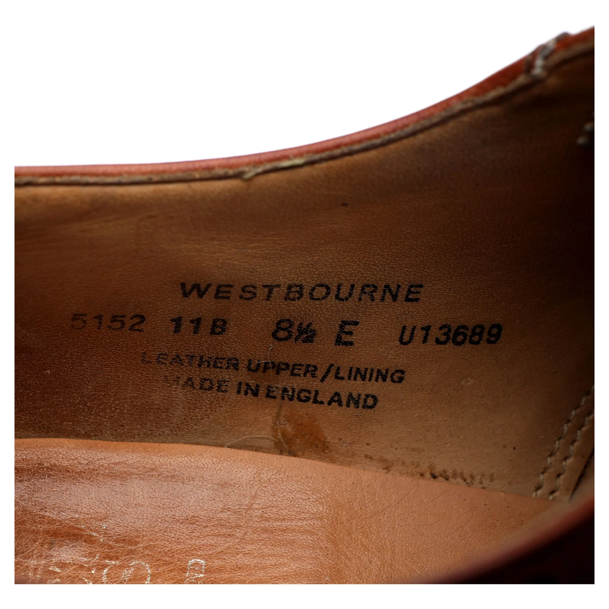 'Westbourne' Tan Brown Leather Oxford 8.5 E