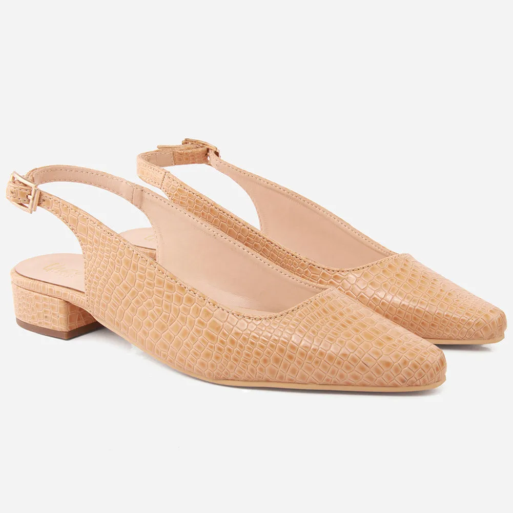 Women "SAMANTHA" Pointed Toe Low Block Heel Sandals
