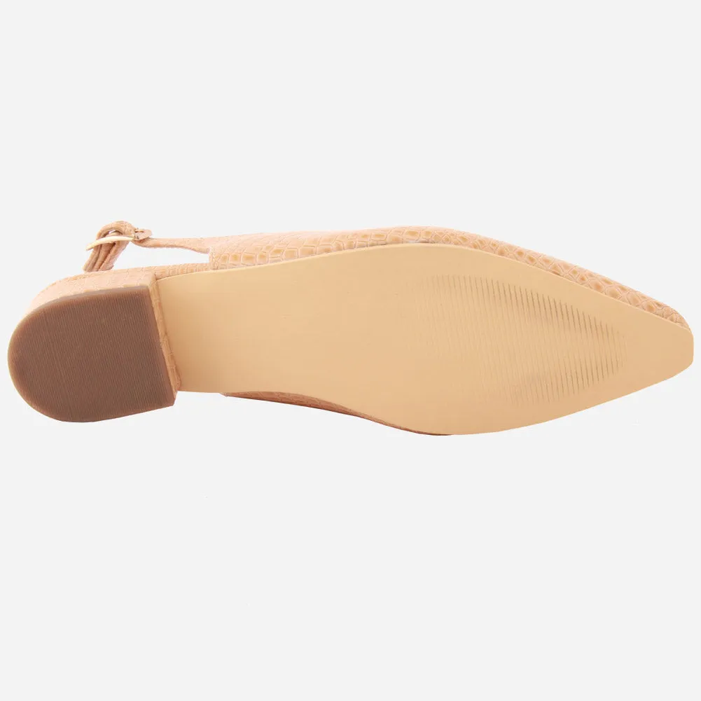 Women "SAMANTHA" Pointed Toe Low Block Heel Sandals