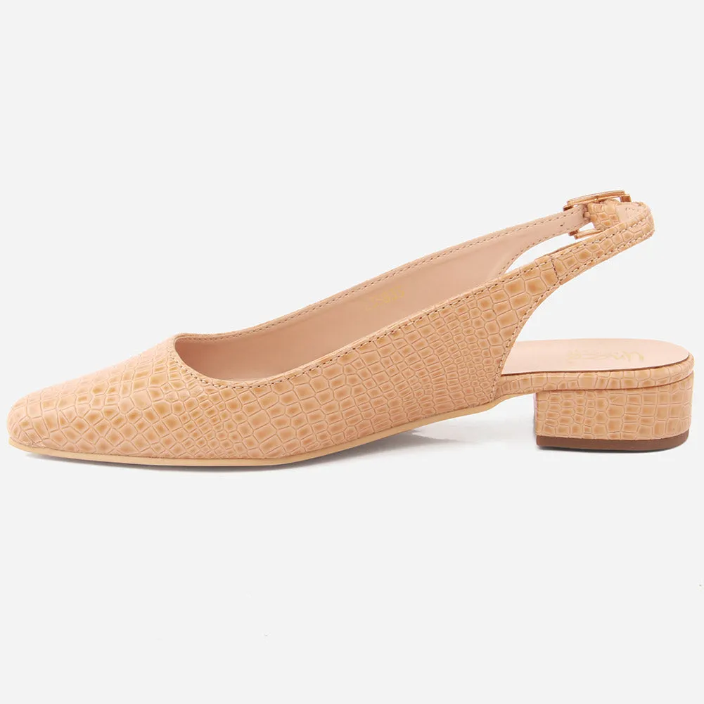 Women "SAMANTHA" Pointed Toe Low Block Heel Sandals