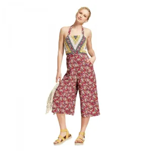 Xhilaration Women's Floral Print Halter Top Overall Jumpsuit