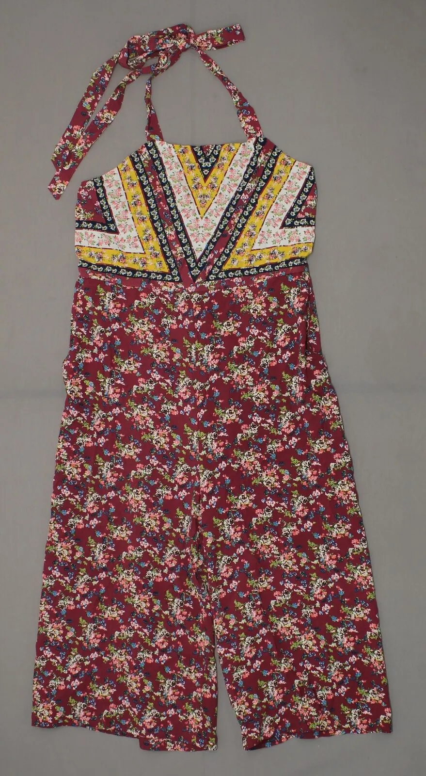 Xhilaration Women's Floral Print Halter Top Overall Jumpsuit